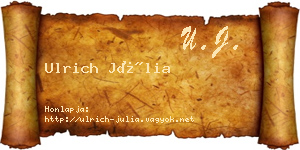Ulrich Júlia névjegykártya